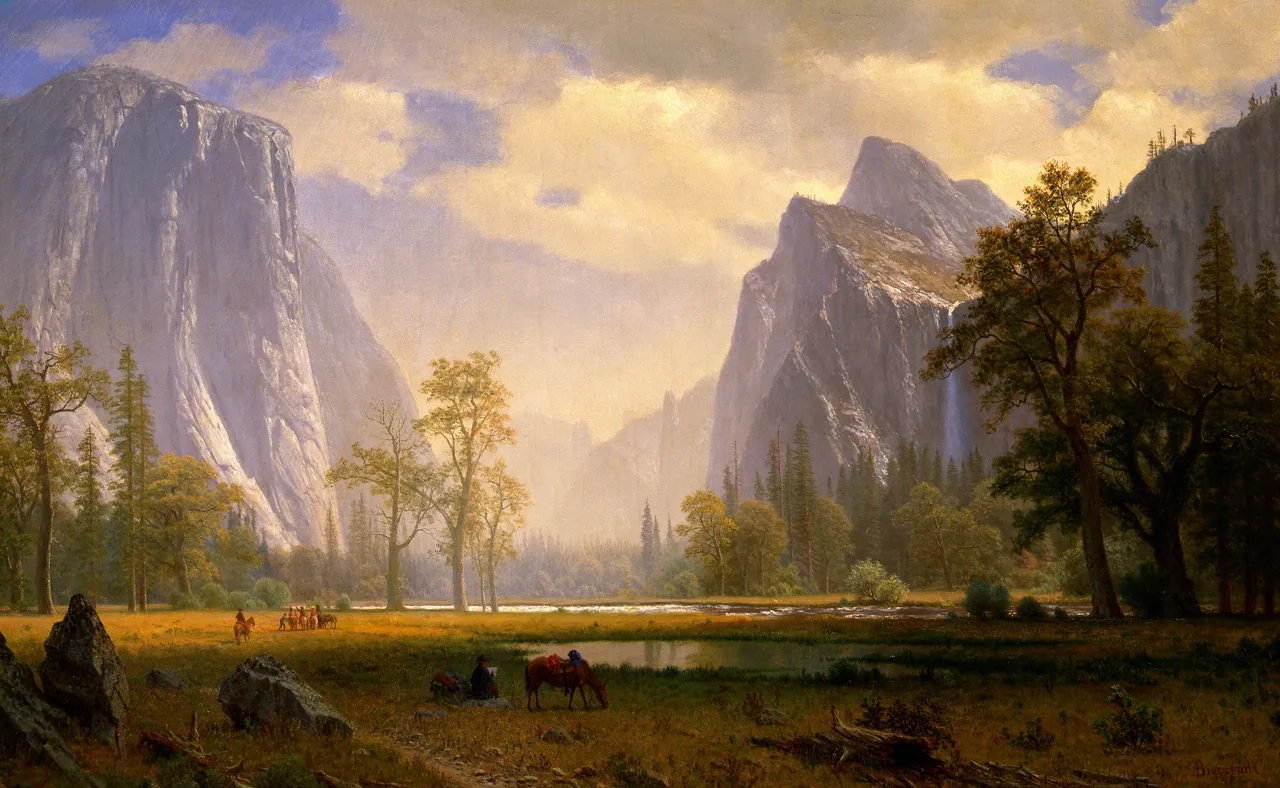 Yosemite Vadisi'nde Yukarı Bakış kanvas tablo