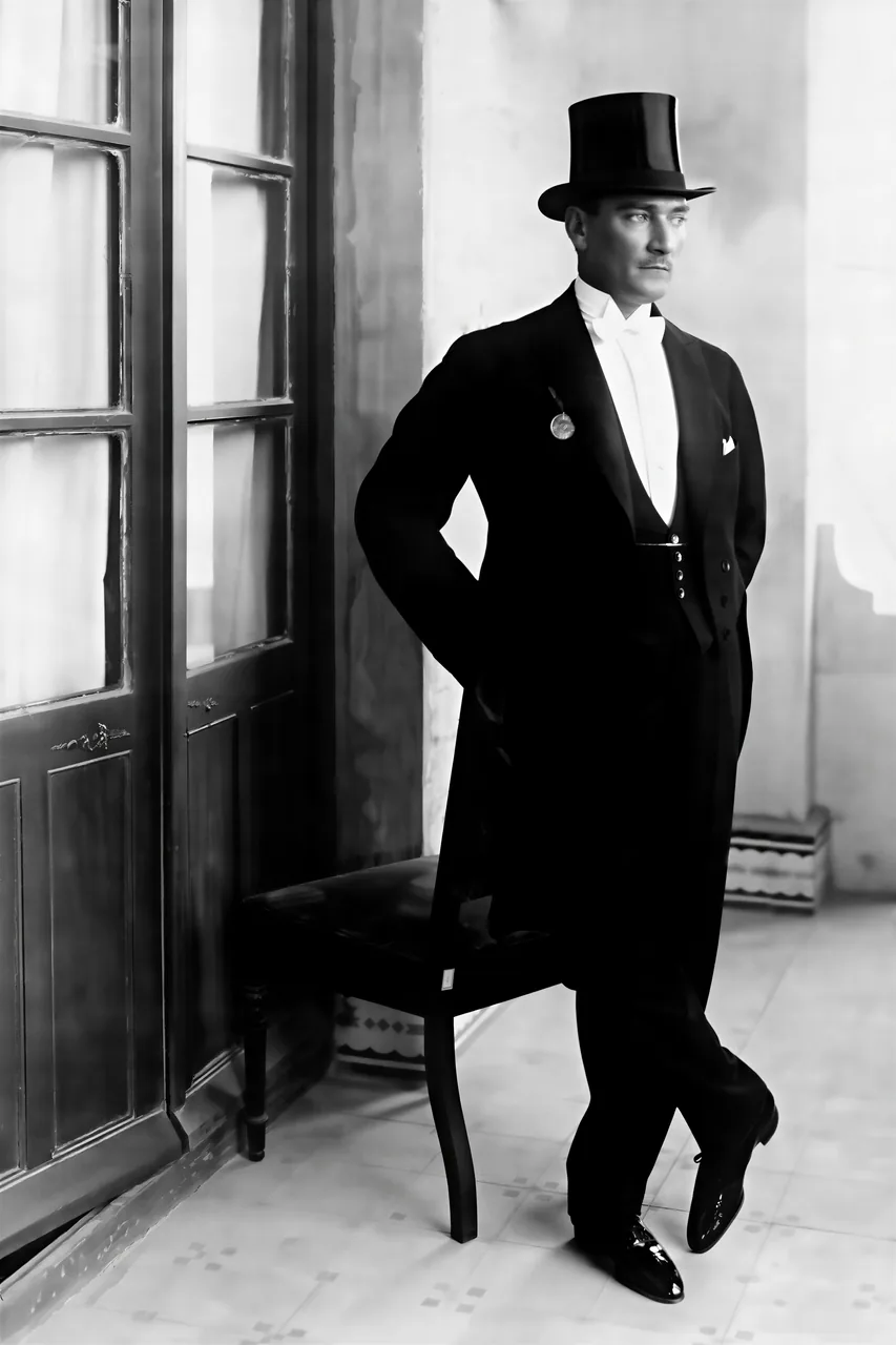 Atatürk ve Smokin kanvas tablo