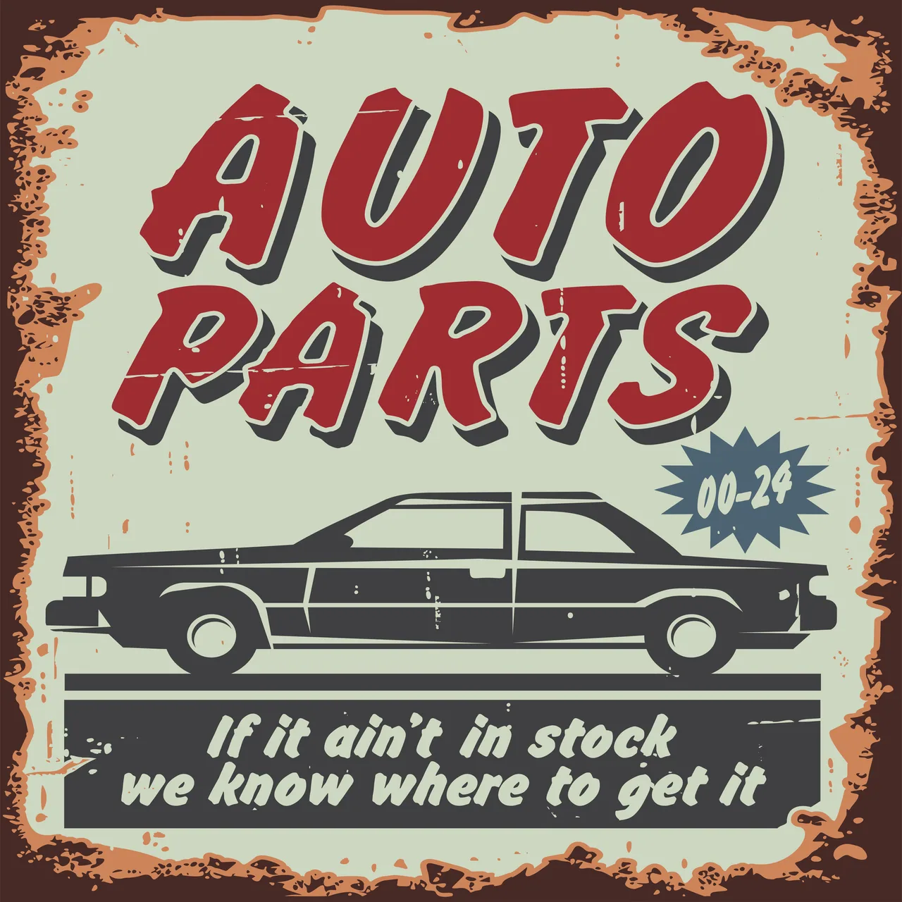 Auto Parts kanvas tablo