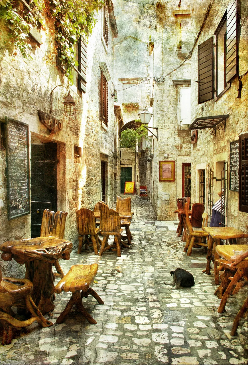 Arnavut Kaldırımlı Sokak kanvas tablo