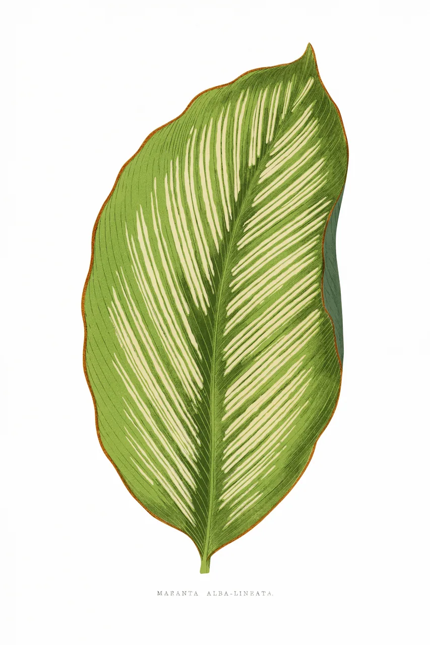 Maranta Alba Lineata Yaprağı kanvas tablo