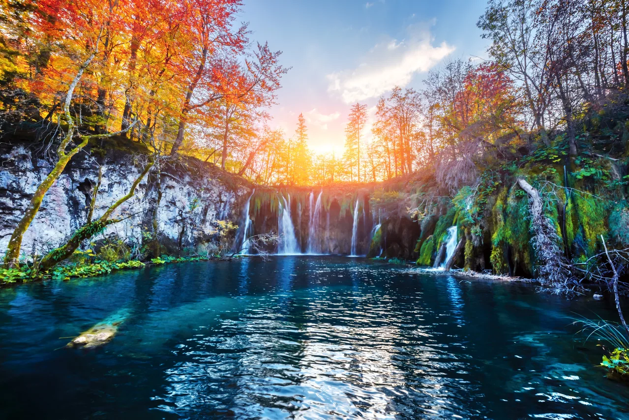Plitvice Şelalesi kanvas tablo