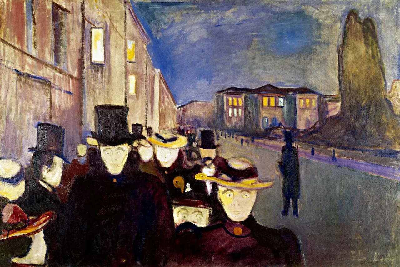Karl Johan Caddesi'nde Akşam kanvas tablo