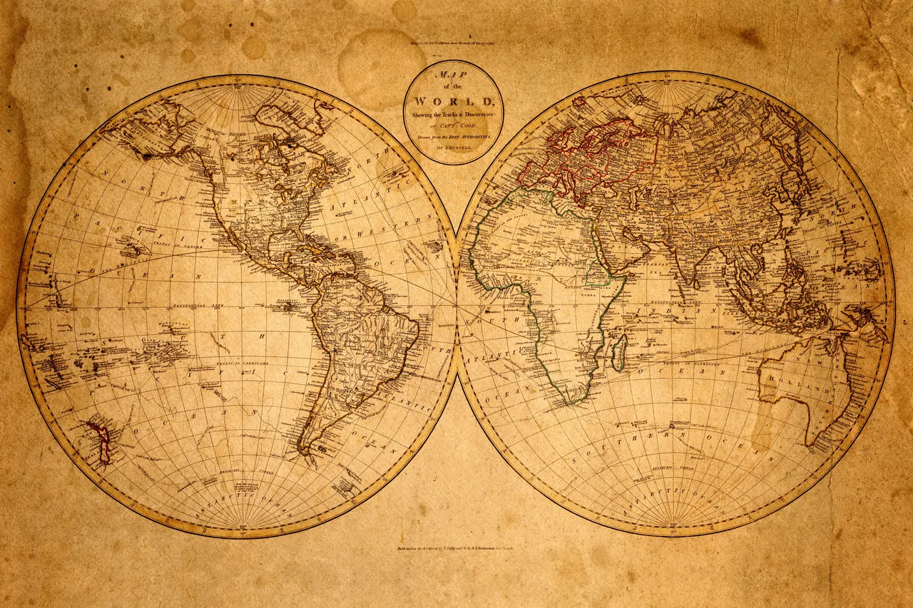 Eski Dünya Haritası 1793 kanvas tablo