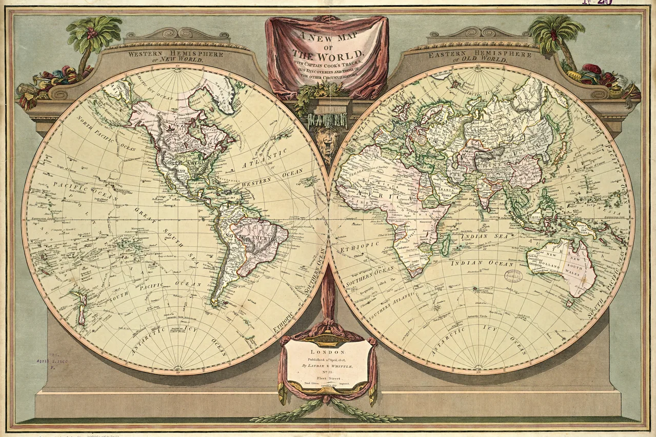 Eski Dünya Haritası 1808 kanvas tablo