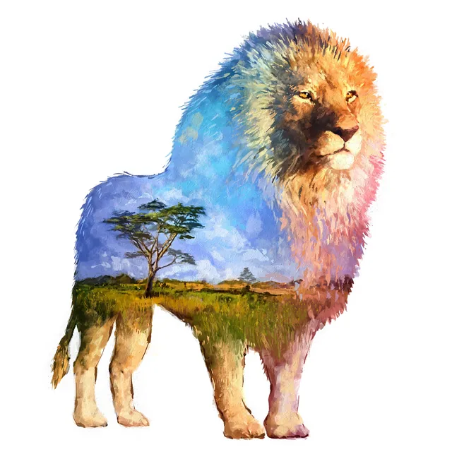 Doğa Desenli Aslan