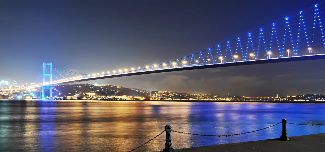 İstanbul Boğaziçi Köprüsü Gece Manzarası kanvas tablo