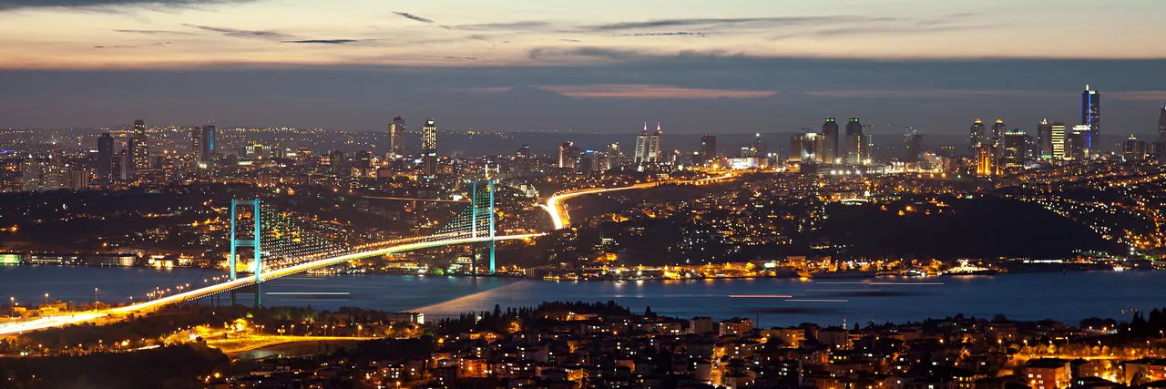 Boğaz Köprüsü Gece Panoraması kanvas tablo