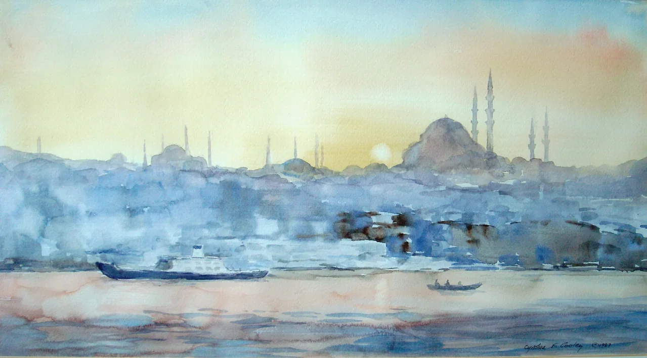 Boğaziçi Sulu Boya kanvas tablo