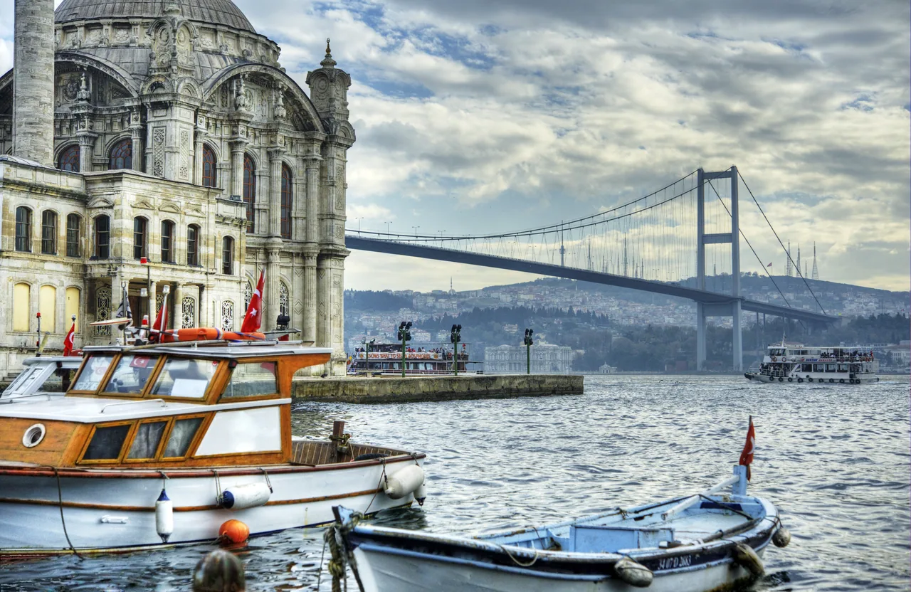 Ortaköy Camii ve Boğaziçi Köprüsü kanvas tablo