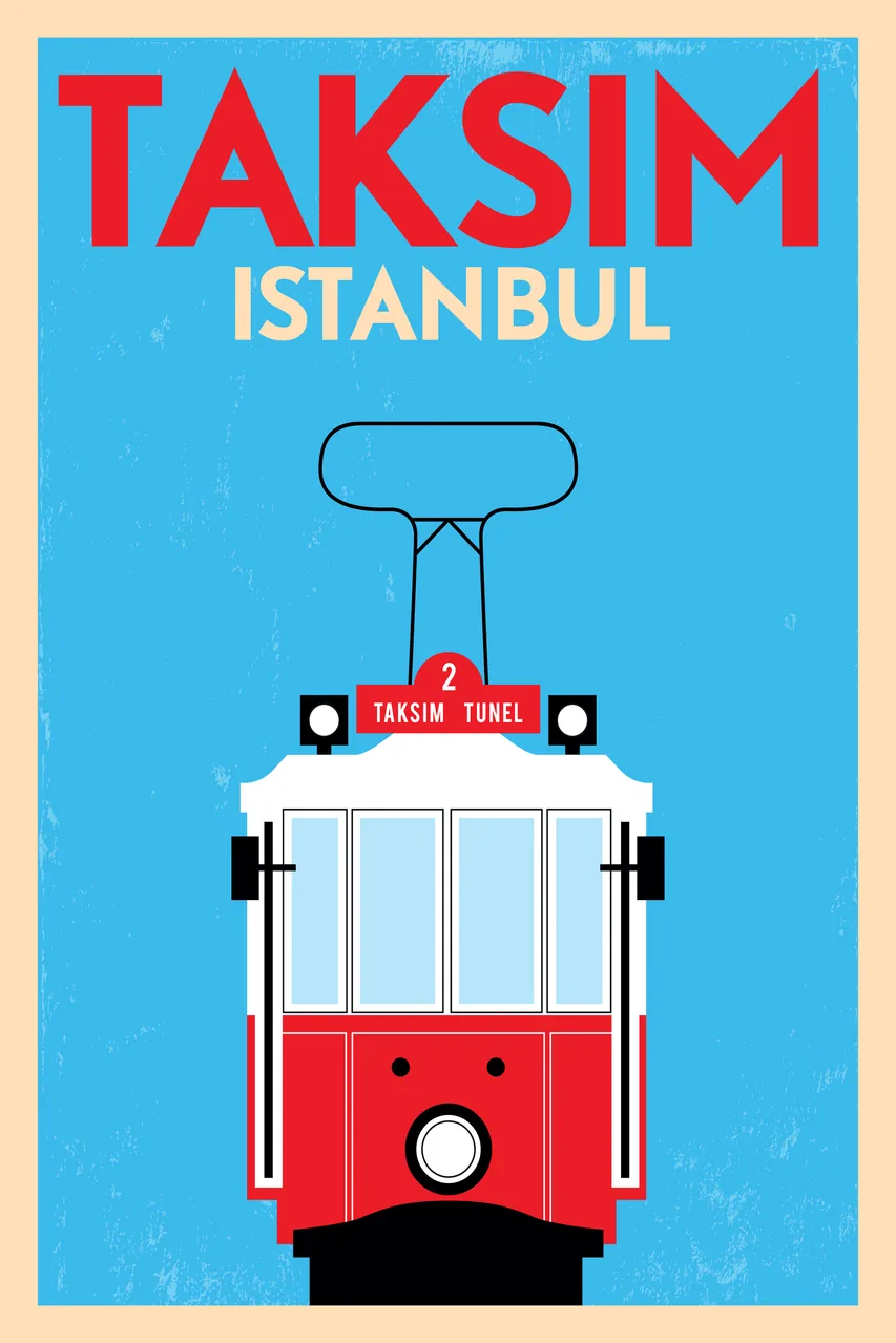 İstanbul Taksim Tramvayı kanvas tablo
