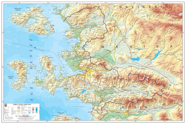 İzmir Fiziki İl Haritası