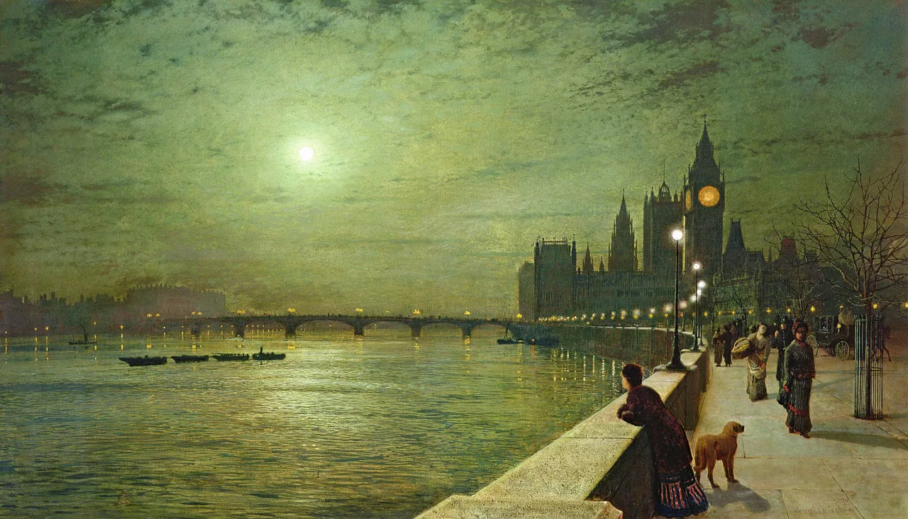 Thames'te Yansımalar kanvas tablo