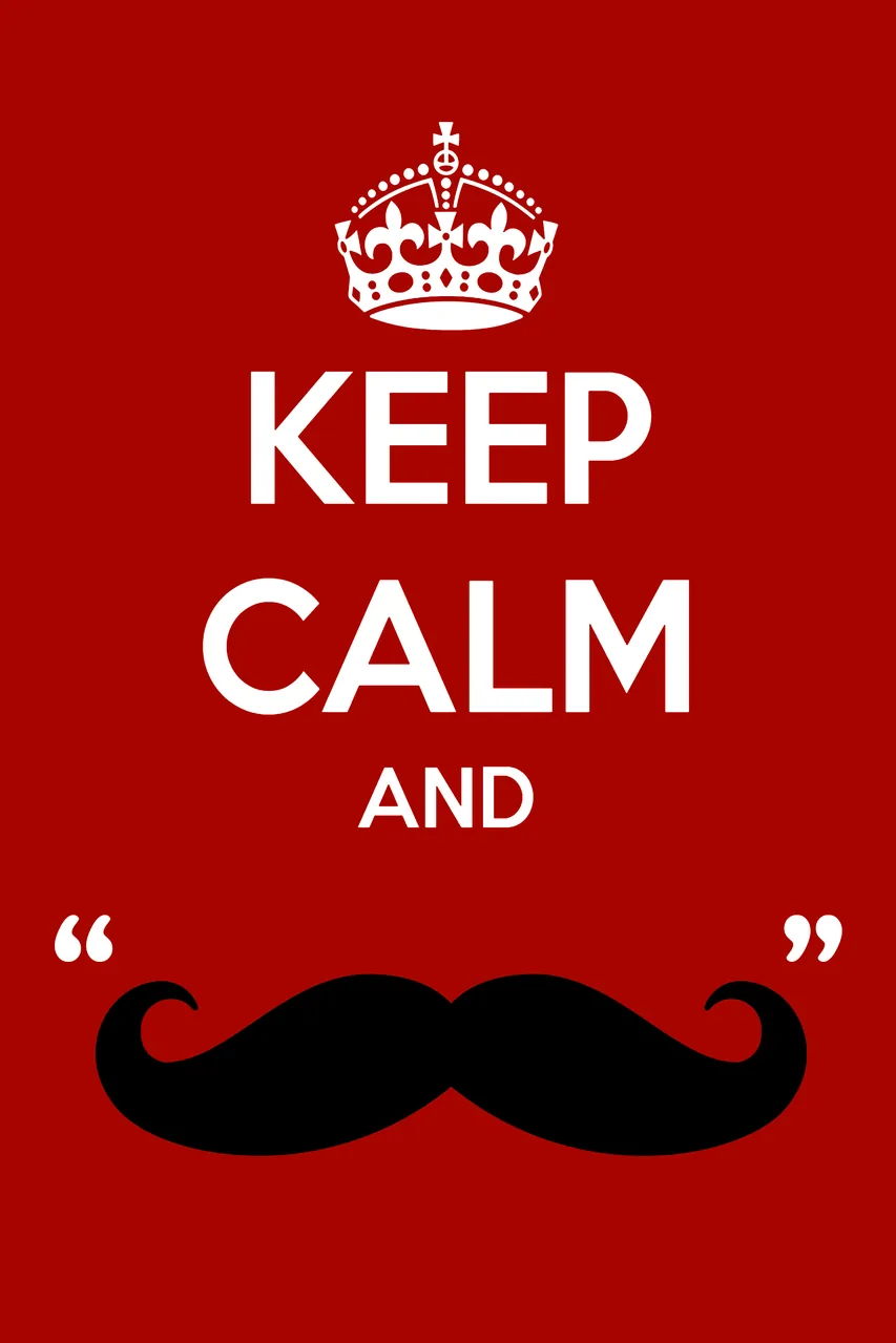 Keep Calm and Mustache kanvas tablo