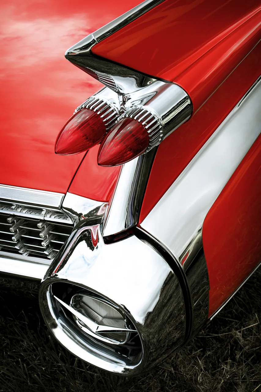 Kırmızı Cadillac kanvas tablo