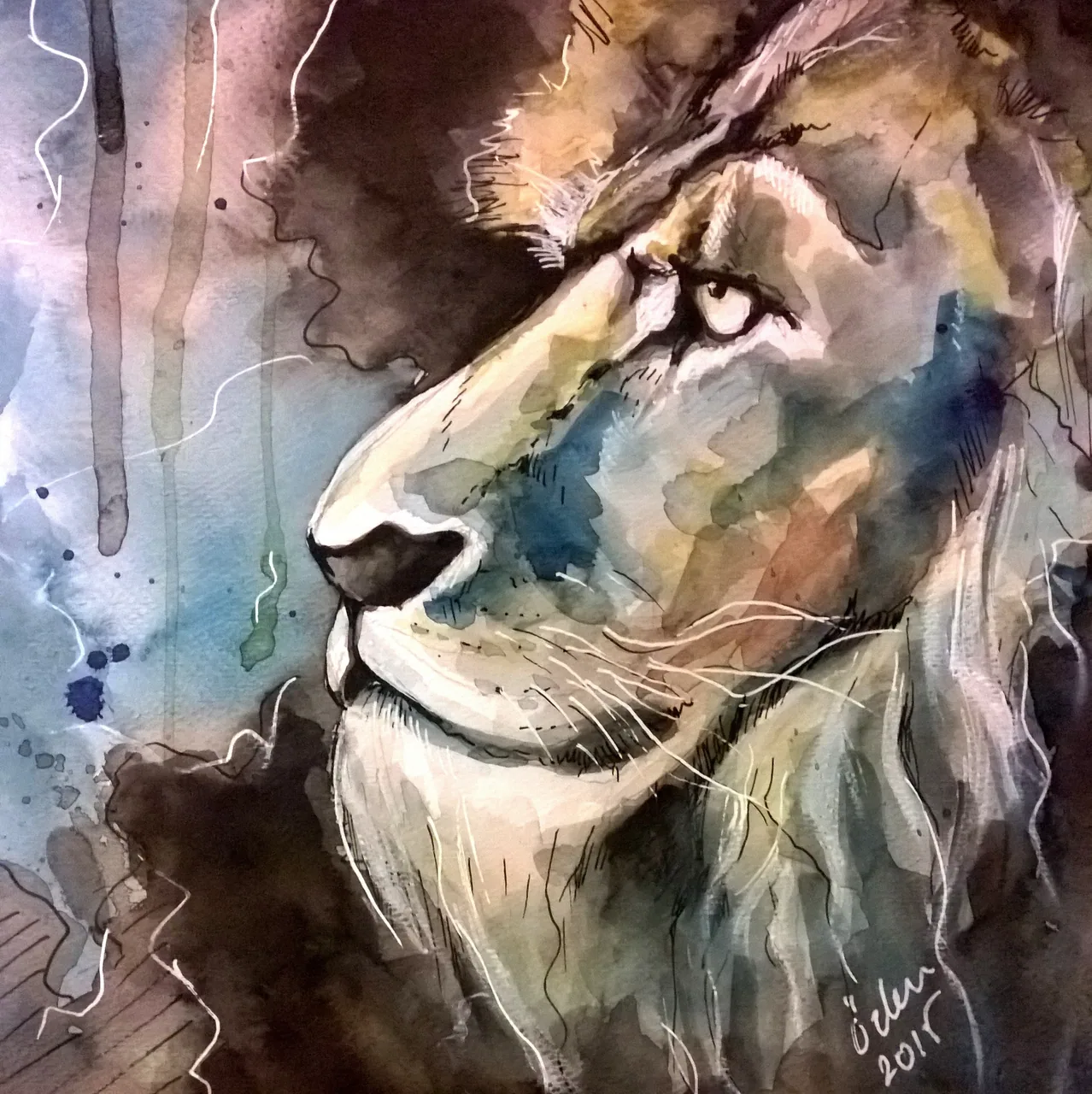 Aslan kanvas tablo