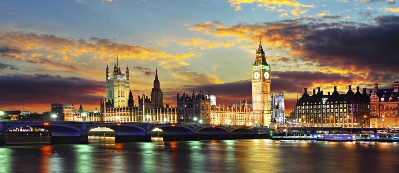 Gece Big Ben kanvas tablo