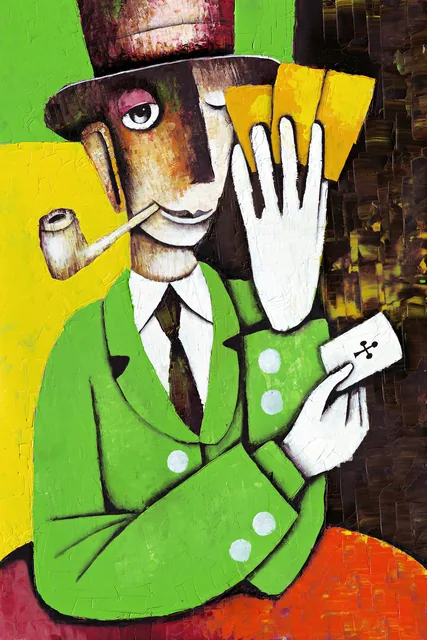 Kart Oynayan Adam - Man Playing Cards