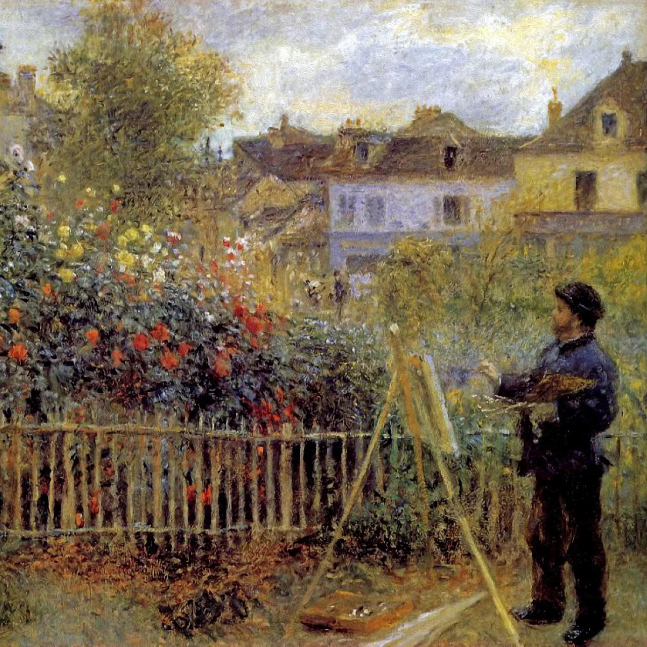 Bahçesinde Resim Yapan Monet kanvas tablo