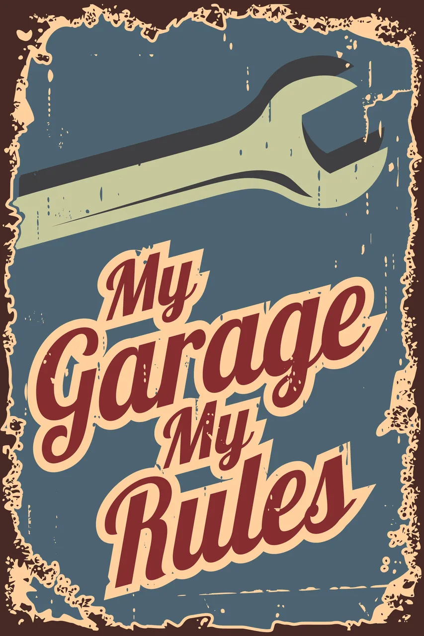 My Garage My Rules kanvas tablo