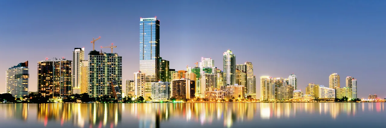 Panoramik Miami Florida kanvas tablo