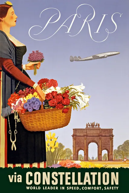 Paris Vintage Havayolu Posteri