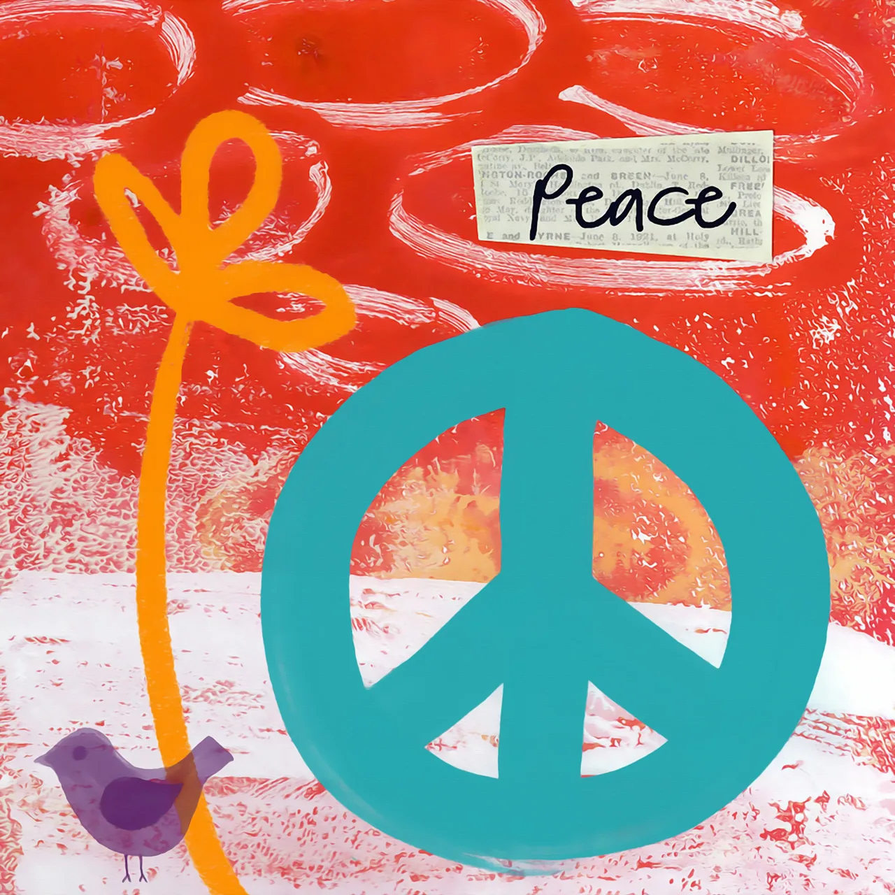 Peace kanvas tablo