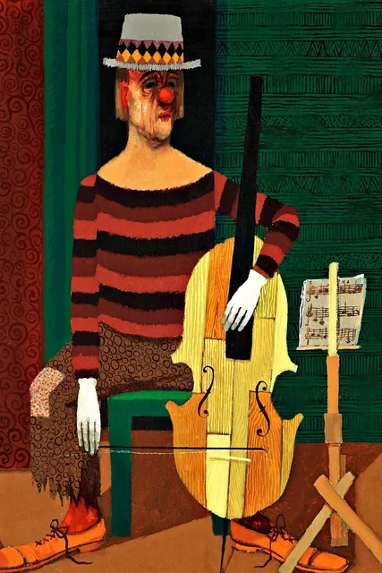 Çello Çalan Palyaço - Clown Playing Cello
