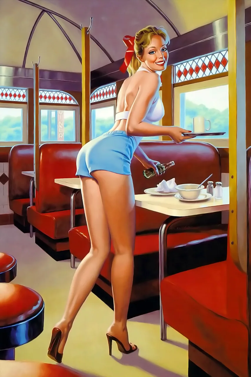 Pin-Up Kız kanvas tablo