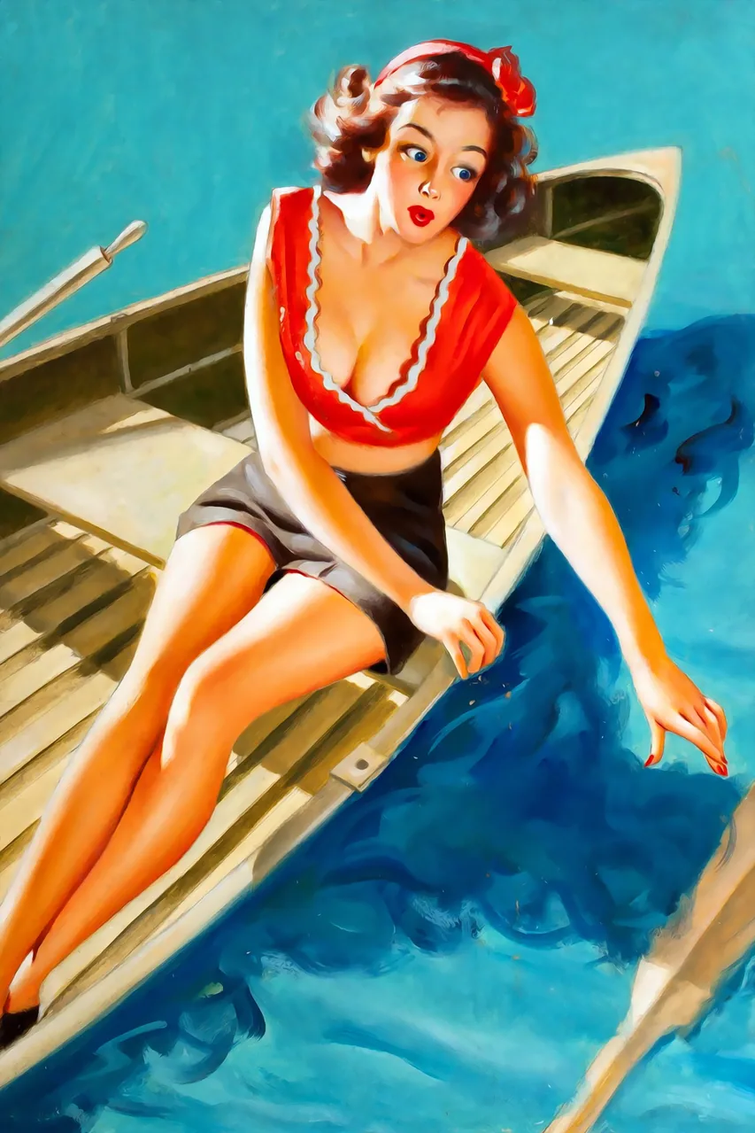 Pin-Up Kız kanvas tablo