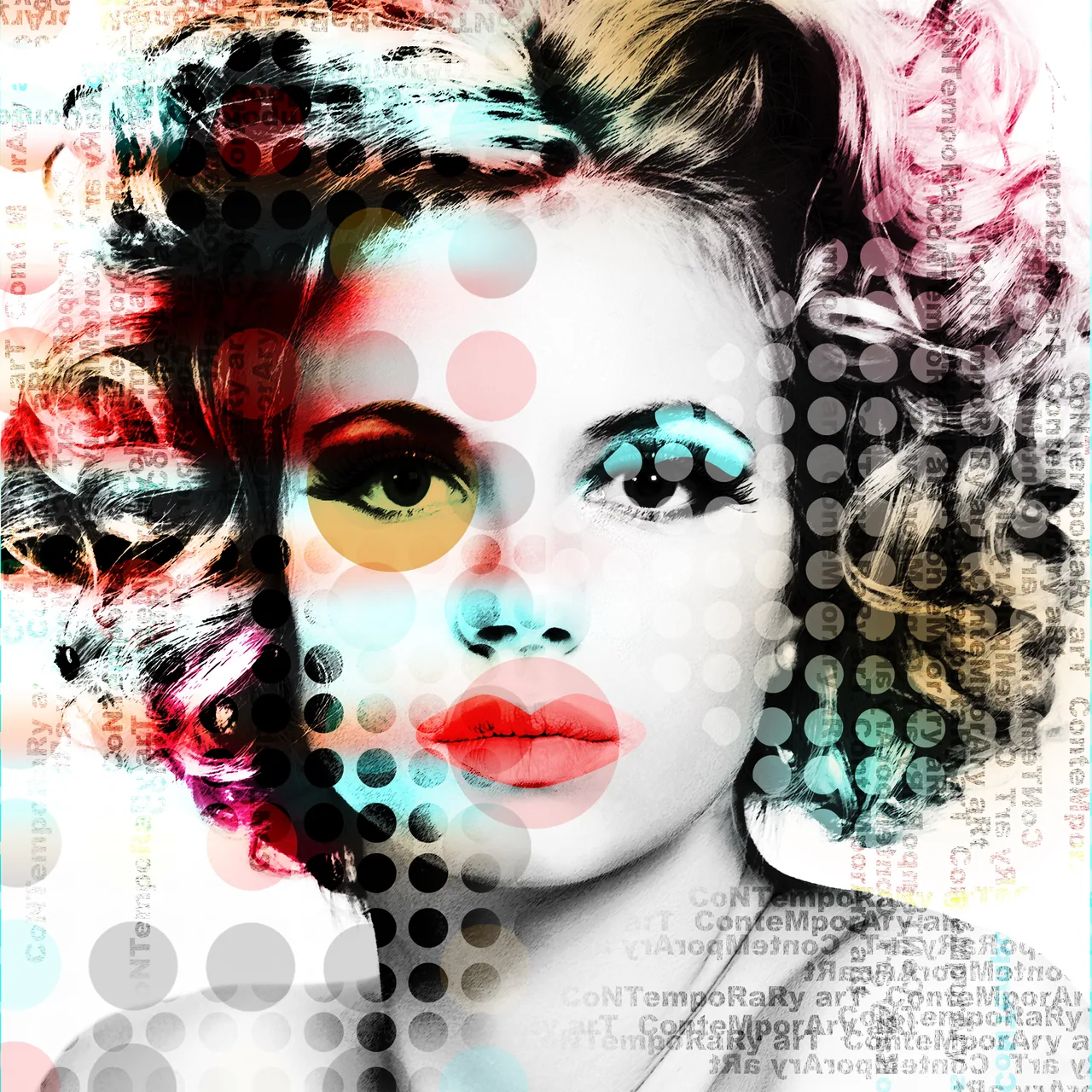 Pop Art Noktalar kanvas tablo