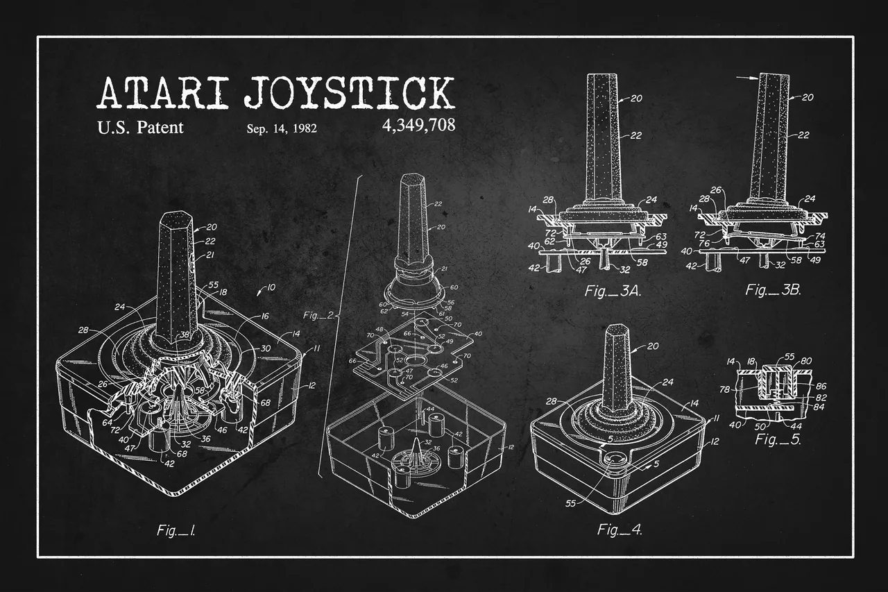 Atari Joystick Patenti kanvas tablo