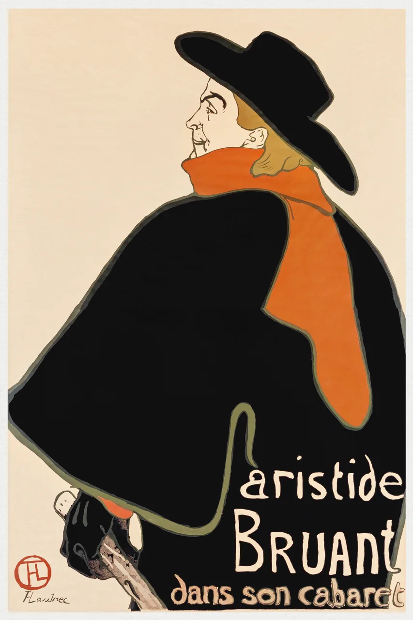 Kabaresinde Aristide Bruant kanvas tablo