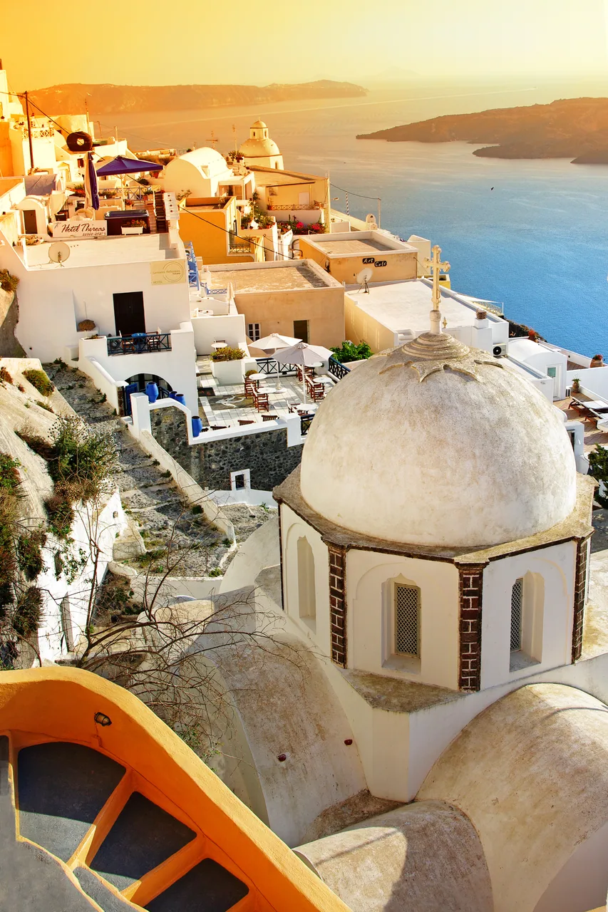 Oia Kasabası Gün Batımı kanvas tablo