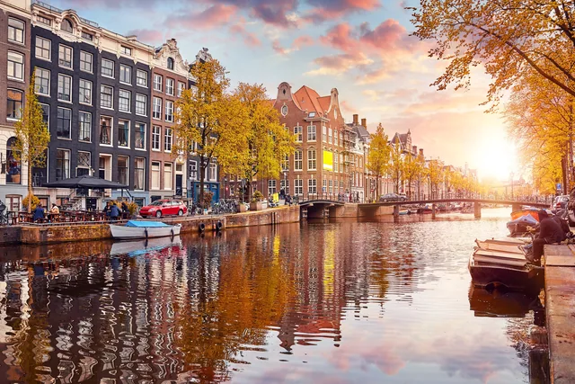 Amsterdam'da Gün Batımı