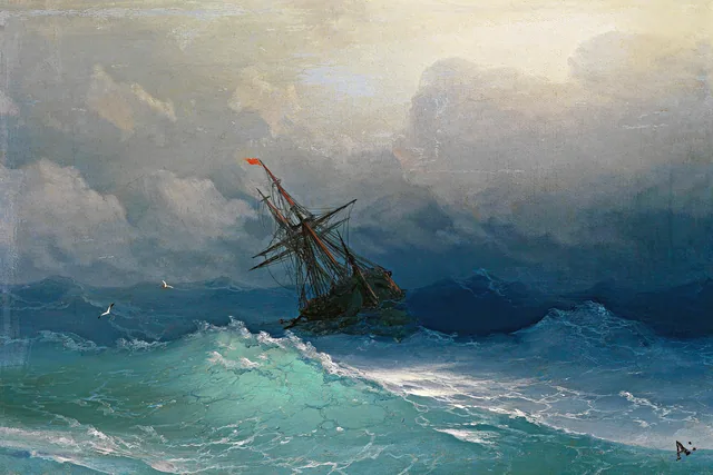Fırtınalı Denizde Gemi - Ship on Stormy Seas