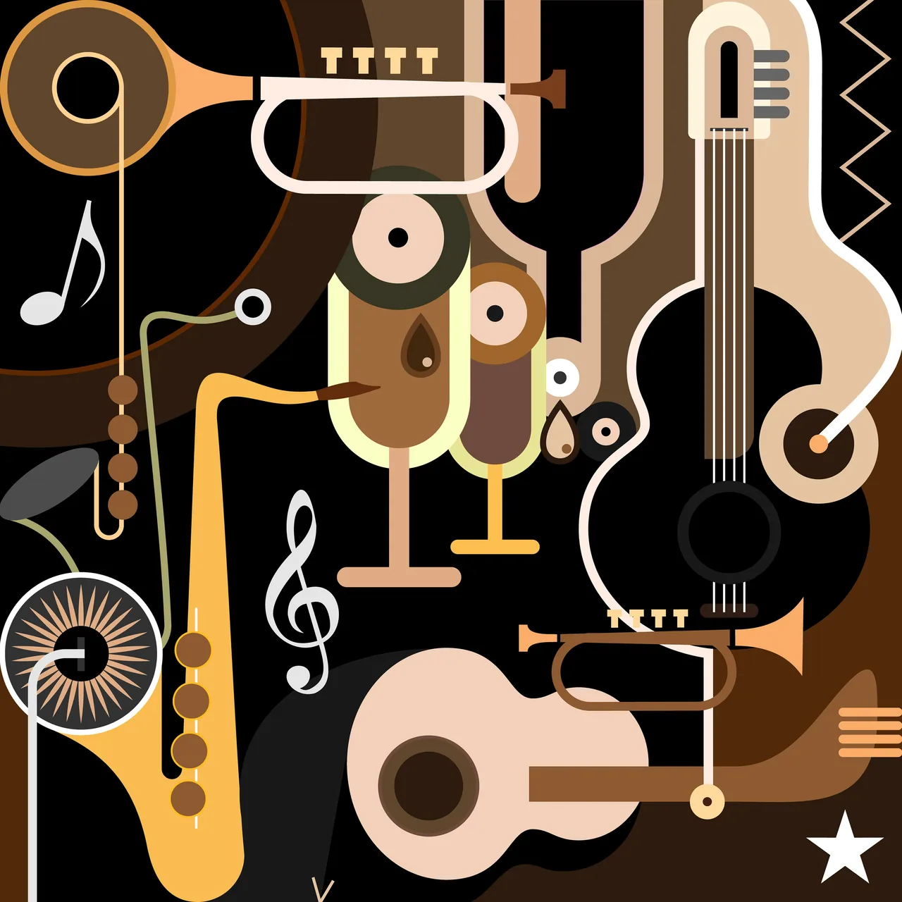 Soyut Müzik kanvas tablo