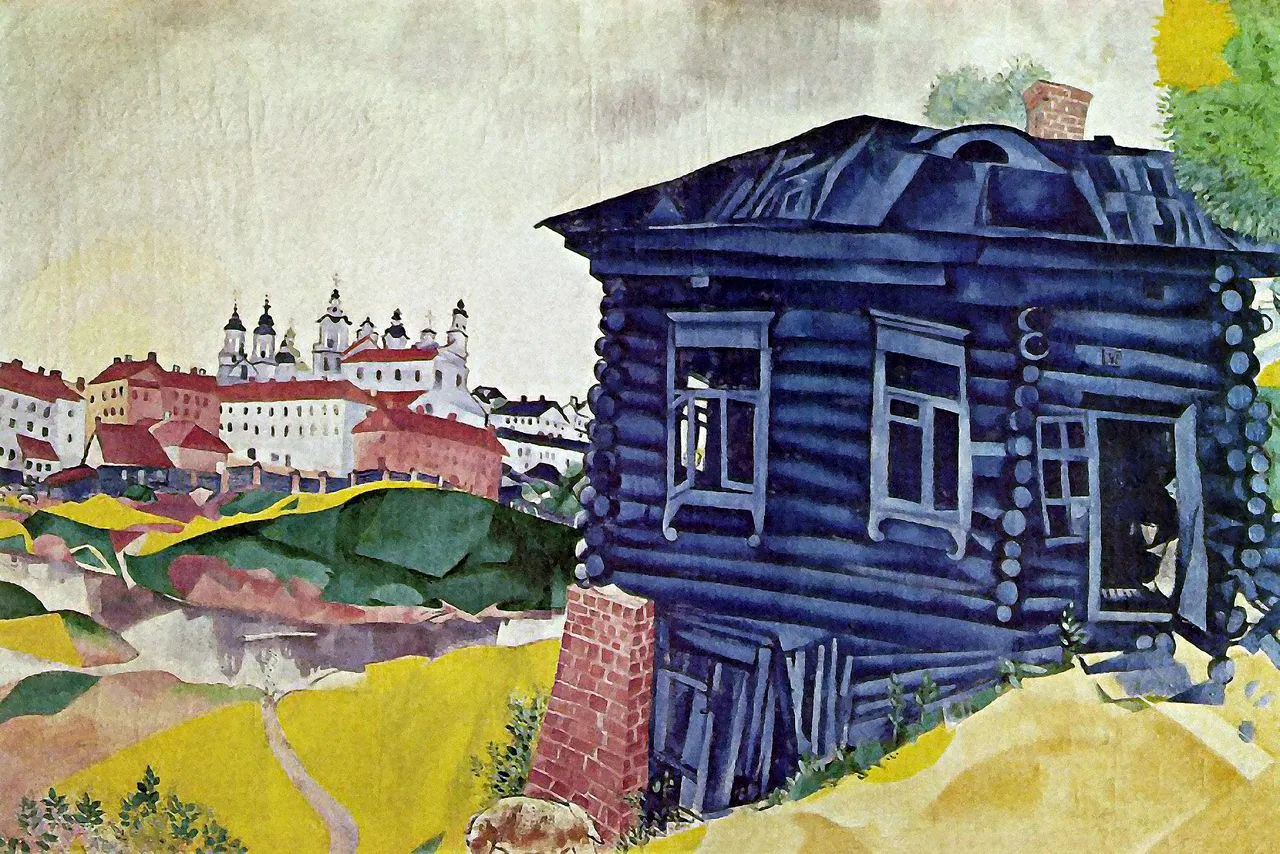 Mavi Ev kanvas tablo