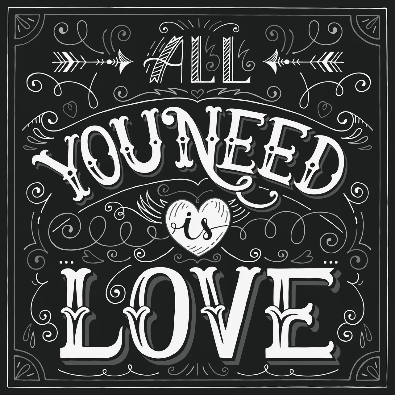 All You Need Is Love kanvas tablo