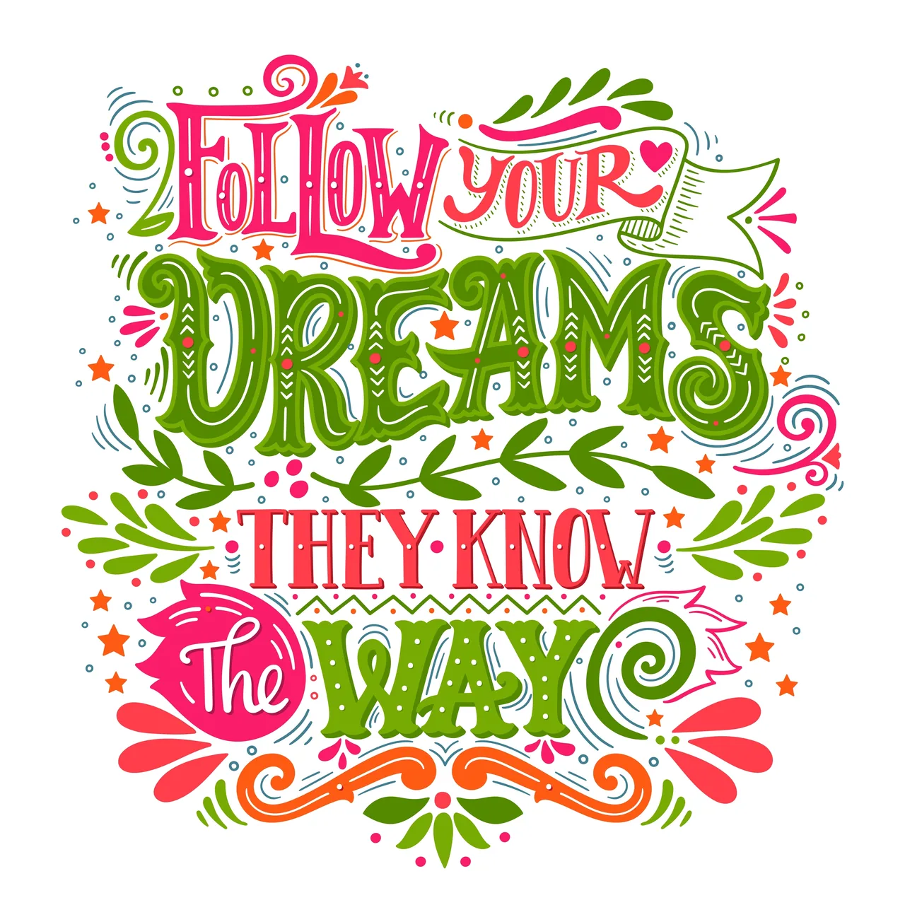 Follow Your Dreams They Know the Way kanvas tablo