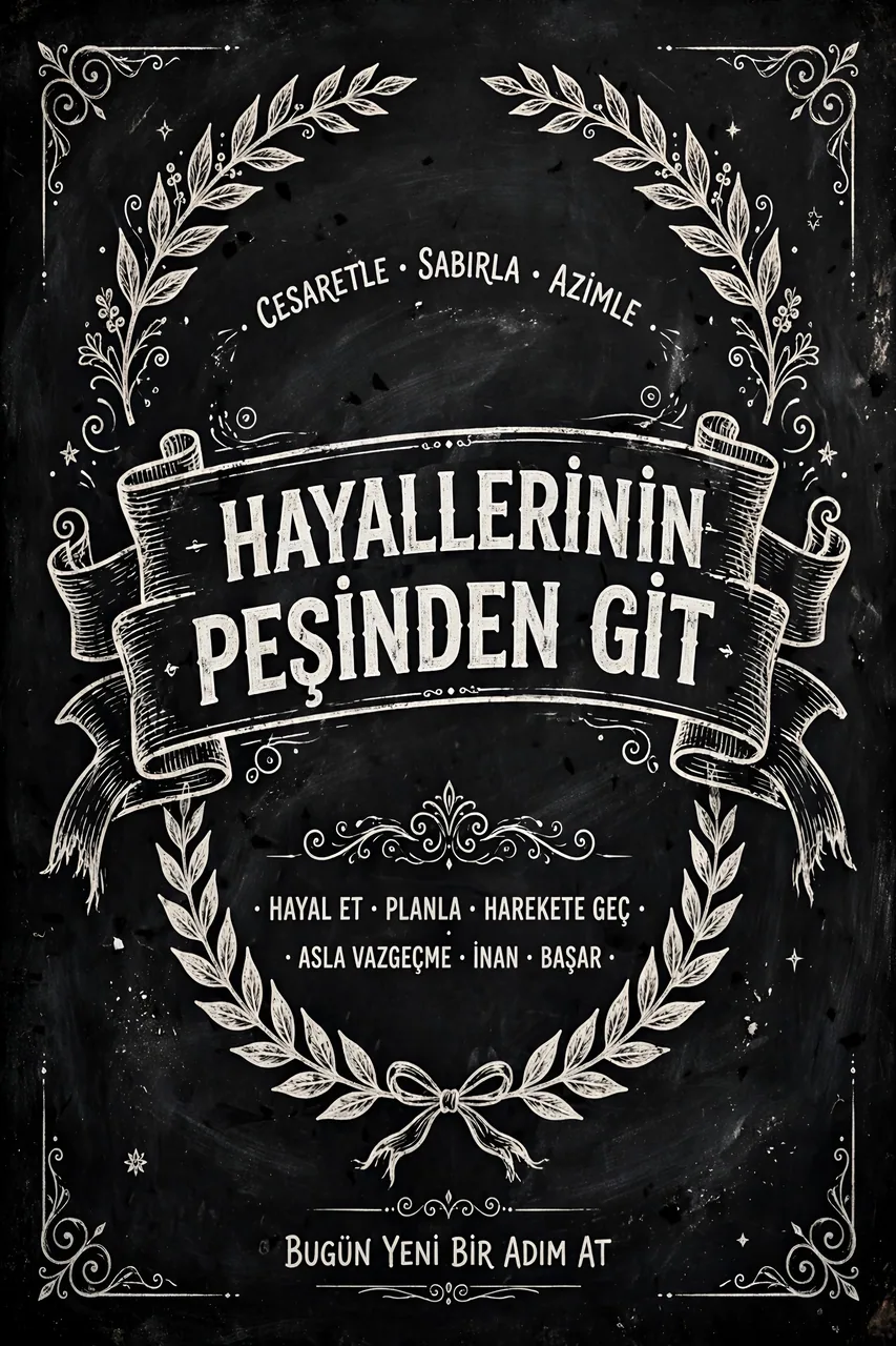Hayallerinin Peşinden Git kanvas tablo