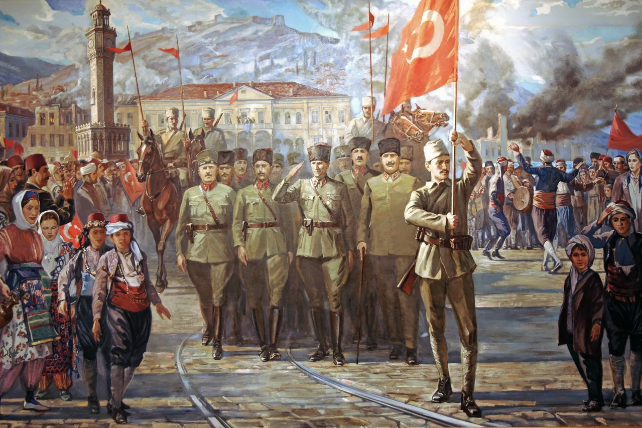 Türk Ordusunun İzmir'e Girişi kanvas tablo