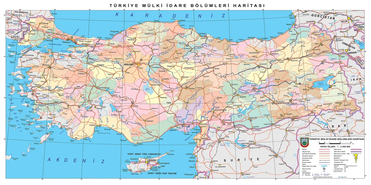 Türkiye Haritası kanvas tablo
