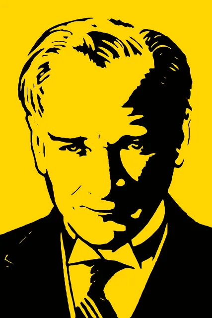 Atatürk Sarı Silüet
