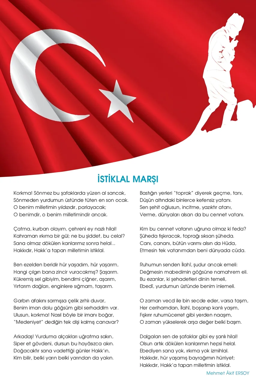 Atatürk, Türk Bayrağı ve İstiklal Marşı kanvas tablo