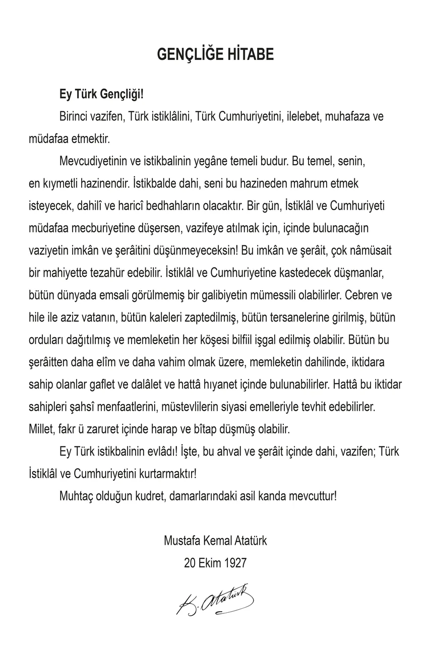 Gençliğe Hitabe kanvas tablo