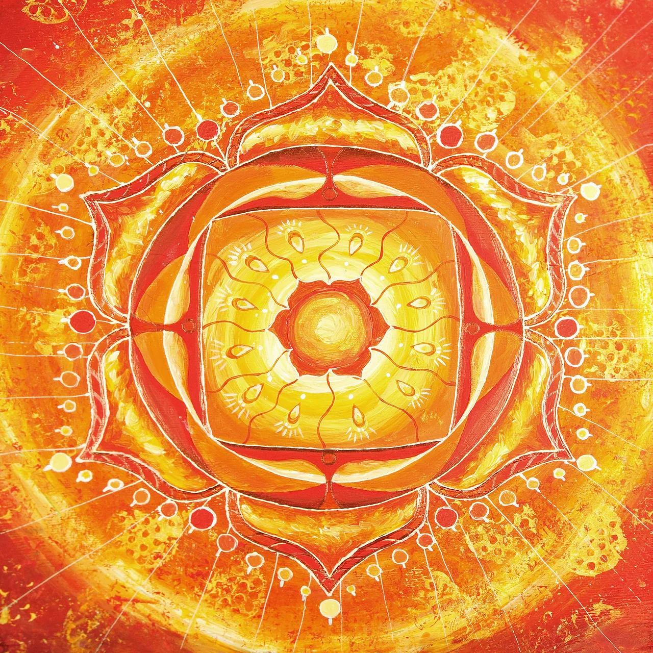 Turuncu Mandala kanvas tablo