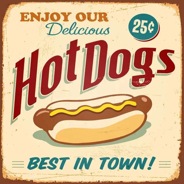 Vintage Hot Dog Afişi