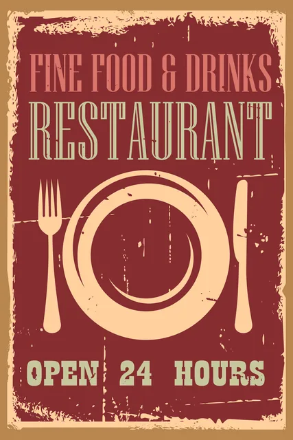Vintage Restoran Afişi