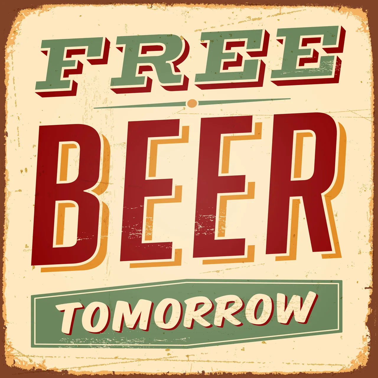 Free Beer Tomorrow kanvas tablo